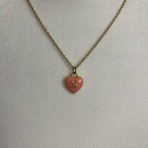 Pink CC Heart Necklace